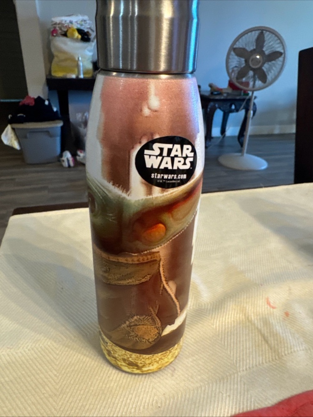 Star Wars Grogu Stainless Bottle - Green, Brown & Gold Accents